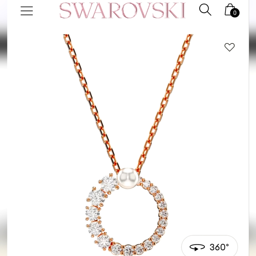 GORGEOUS MATRIX WITH PEARL PENDANT Rosegold Necklace With Free Bracelet
